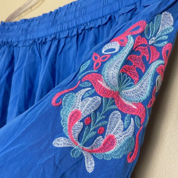 Lilly Pulitzer Moira Off The Shoulder Bennet Top XS Embroidered Bell Sleeve BOHO - Picture 4 of 8